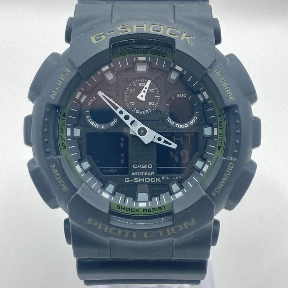 Casio G-Shock Watch Men 5081 GA-100L 51mm Black Green Analog Digital New Battery